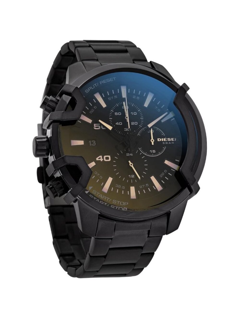 NWT Diesel Griffed Lefty Chronograph Quartz Black Dial Men's Watch